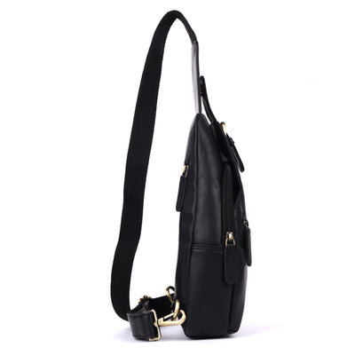 Jasper – Leather Crossbody Sling Bag for Men Black