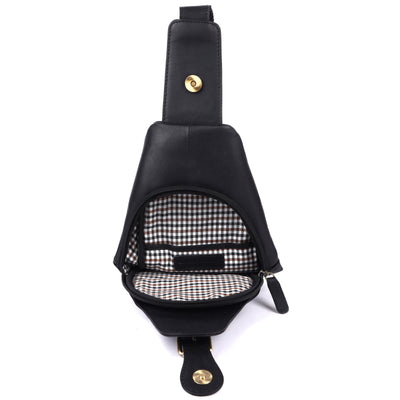 Jasper – Leather Crossbody Sling Bag for Men Black