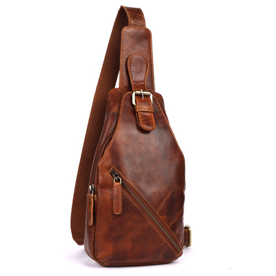 Jasper – Vintage Leather Crossbody Sling Bag for Men Tan