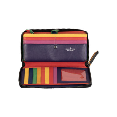 WOMEN'S ZIP AROUND WALLET - THE HEART GWLV05 - Greenwood Leather