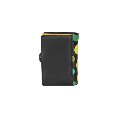 Colorful Polka Dot Leather Wallet, Handcrafted Genuine Leather, Medium Coin Zip Purse - Greenwood Leather