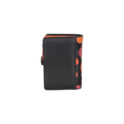 Colorful Polka Dot Leather Wallet Medium Coin Zip Purse RFID Safe - Greenwood Leather