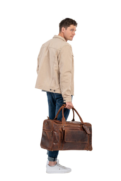 Greenwood Leather Travel Bag Large - Casual Vintage Look Sandal