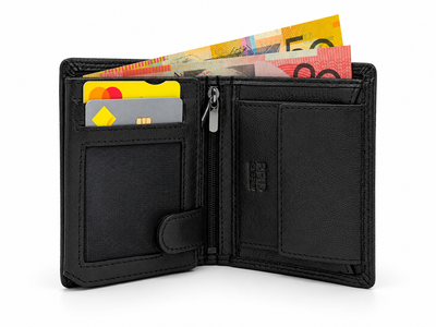 RFID Leather Wallet Melton - Black