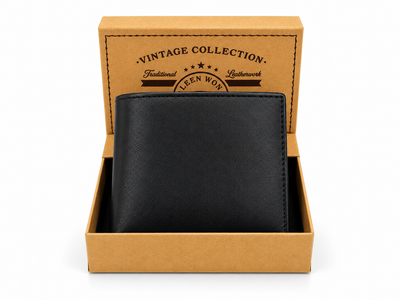 Mason RFID Leather Wallet with Coin Pocket – Black