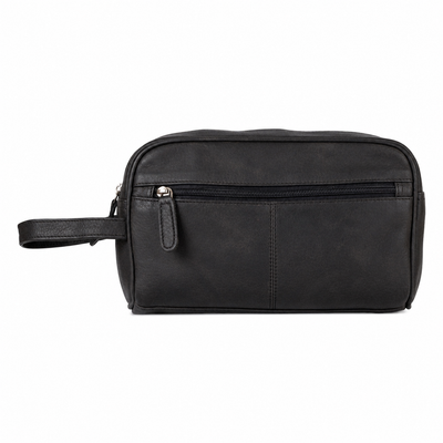 Leather Toiletry Bag Black - Geelong