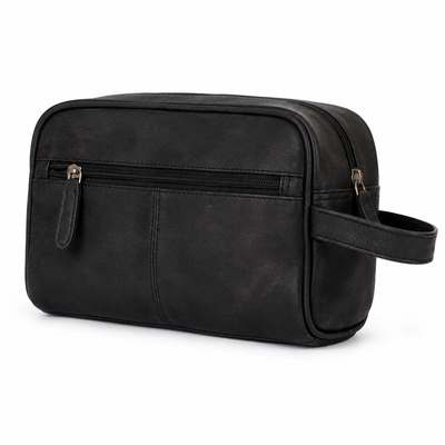 Leather Toiletry Bag Black - Geelong