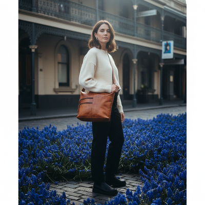 Greenwood Leather Shoulder bag Bianca - Cognac