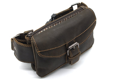 Leather Women Waist Pack Jax - Brown
