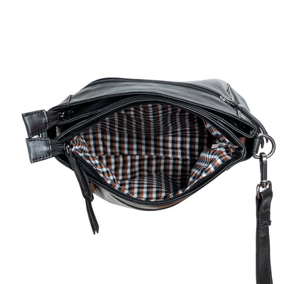 Leather Shoulder Bag 'Isalie' Black - Greenwood Leather