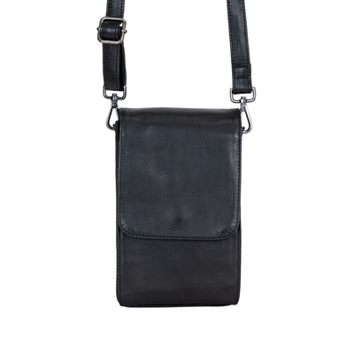 Leather Shoulder Bag Ivy Black - Greenwood Leather