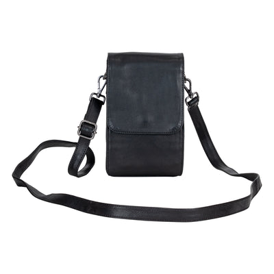 Leather Shoulder Bag Ivy Black - Greenwood Leather