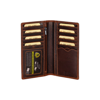 Monika Ridge RFID Travel Wallet Sandal - Greenwood Leather