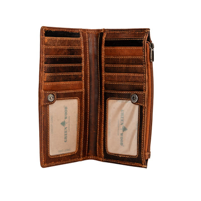 Greenwood “Elora” Long Leather Purse – Sandal - Greenwood Leather