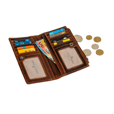 Greenwood “Elora” Long Leather Purse – Sandal - Greenwood Leather