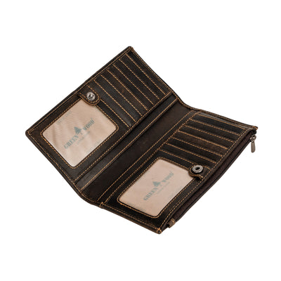 Greenwood “Elora” Long Leather Purse – Brown - Greenwood Leather