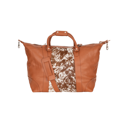 Outback Hair-On Duffle – Tan Leather & Cowhide Travel Bag - Greenwood Leather