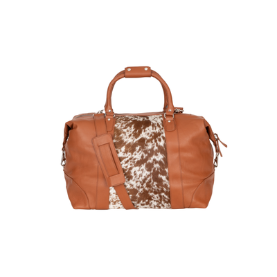 Outback Hair-On Duffle – Tan Leather & Cowhide Travel Bag - Greenwood Leather