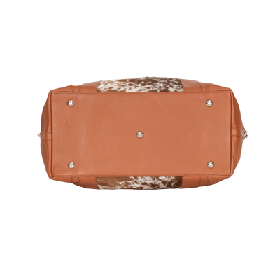 Outback Hair-On Duffle – Tan Leather & Cowhide Travel Bag - Greenwood Leather