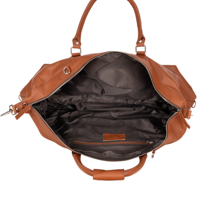 Outback Hair-On Duffle – Tan Leather & Cowhide Travel Bag - Greenwood Leather