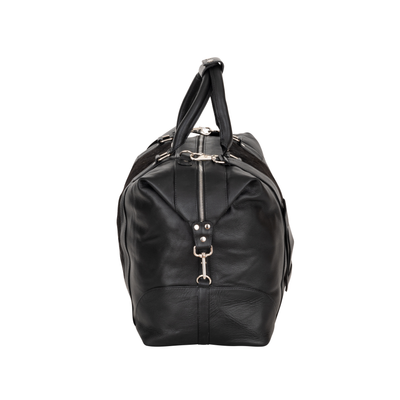 Sable Hair-On Duffle – Black Leather & Cowhide Weekender - Greenwood Leather