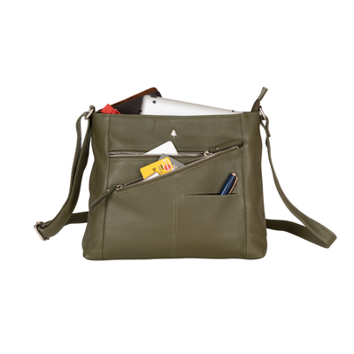 Willow Leather Crossbody Bag – Olive Green - Greenwood Leather