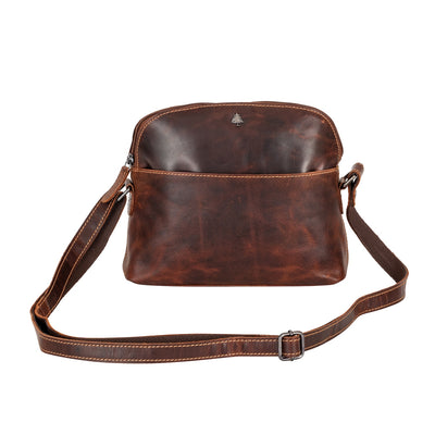 The Explorer Compact Crossbody – Vintage Sandal Leather Bag - Greenwood Leather