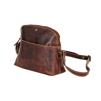 The Explorer Compact Crossbody – Vintage Sandal Leather Bag - Greenwood Leather