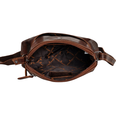 The Explorer Compact Crossbody – Vintage Sandal Leather Bag - Greenwood Leather