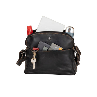 The Explorer Compact Crossbody – Vintage Brown Leather Bag - Greenwood Leather