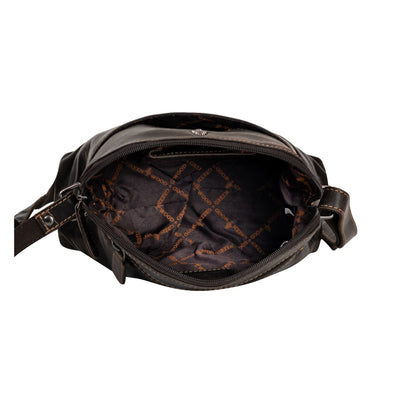 The Explorer Compact Crossbody – Vintage Brown Leather Bag - Greenwood Leather