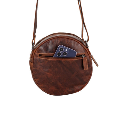 Circle Luxe – Sandel Leather Crossbody Bag - Greenwood Leather