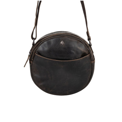 Circle Luxe – Brown Leather Crossbody Bag - Greenwood Leather