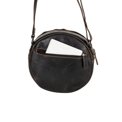 Circle Luxe – Brown Leather Crossbody Bag - Greenwood Leather