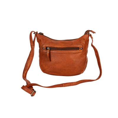 UrbanEase – Cognac Washed Leather Crossbody Bag - Greenwood Leather