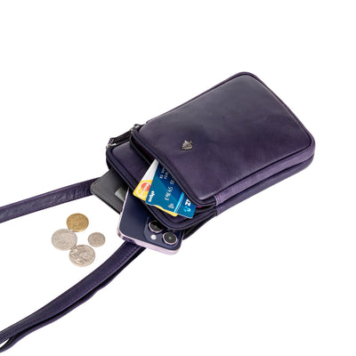 Greenwood Oslo Compact Crossbody – Purple - Greenwood Leather