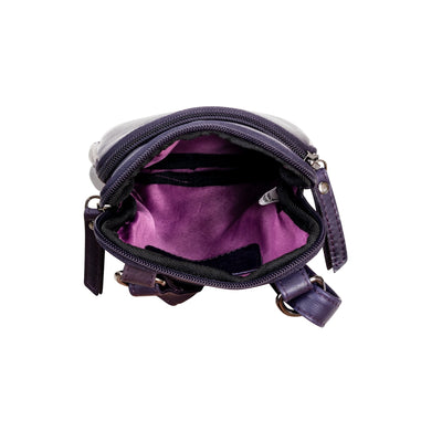 Greenwood Oslo Compact Crossbody – Purple - Greenwood Leather