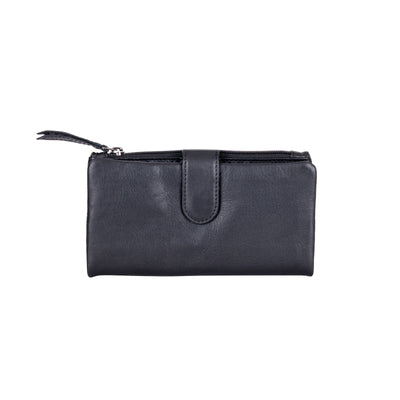 Leather Women Wallet Katie Black - Greenwood Leather