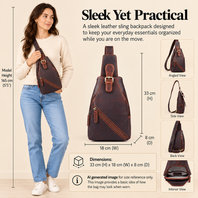 Jasper – Vintage Leather Crossbody Sling Bag for Men Brown