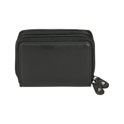 Nolan Zip Card Wallet Black - Greenwood Leather