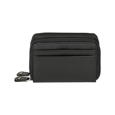 Nolan Zip Card Wallet Black - Greenwood Leather