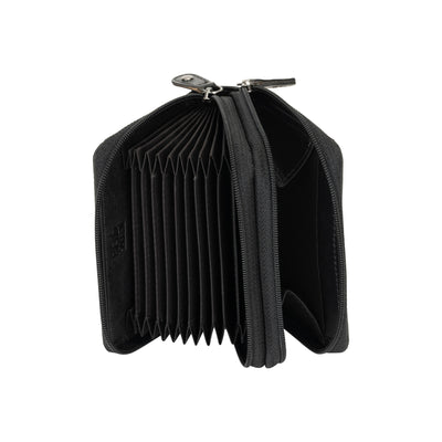 Nolan Zip Card Wallet Black - Greenwood Leather