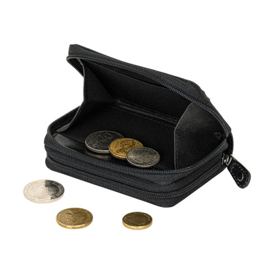 Nolan Zip Card Wallet Black - Greenwood Leather