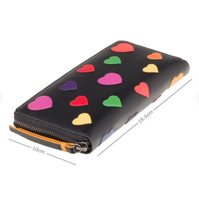 WOMEN'S ZIP AROUND WALLET - THE HEART GWLV05 - Greenwood Leather