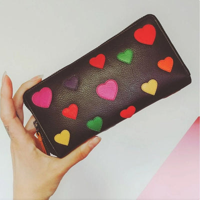 WOMEN'S ZIP AROUND WALLET - THE HEART GWLV05 - Greenwood Leather