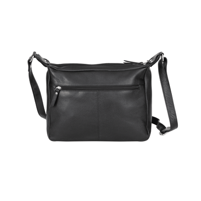 Aspen Multi-Pocket Leather Crossbody Bag – Classic Black - Greenwood Leather
