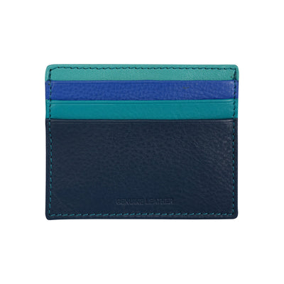 Credit Debit Leather Card Holder Blue Multi - Gianna - Leather Greenwood Bag | The Greenwood Leather Online Shop Australia