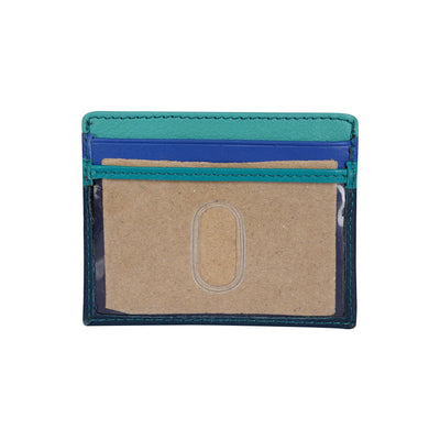 Credit Debit Leather Card Holder Blue Multi - Gianna - Leather Greenwood Bag | The Greenwood Leather Online Shop Australia