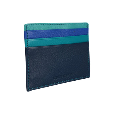 Credit Debit Leather Card Holder Blue Multi - Gianna - Leather Greenwood Bag | The Greenwood Leather Online Shop Australia