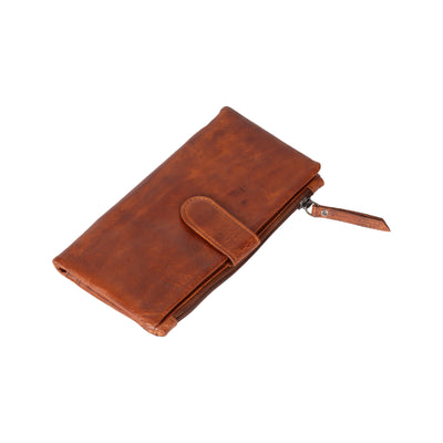 Leather Women Wallet Katie Cognac - Greenwood Leather